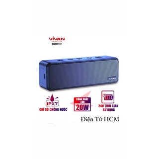 Loa Bluetooth 5.0 VIVAN VS20 Chống Nước IPX7 Công suất 20W Pin 3600mAh Playtime đến 24H Hỗ trợ thẻ Micro SD và cổng AUX