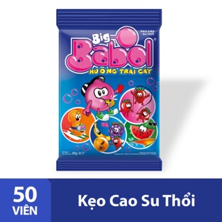 Bịch 50 Viên Kẹo Gum Thổi Big Babol Hương Trái Cây 200gr