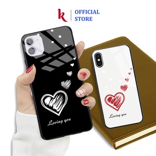 Ốp lưng iphone kính cặp đôi thả tim case 14 14plus 13 pro max 12 promax 11 mini 6 6s 7 8 plus x xr xs