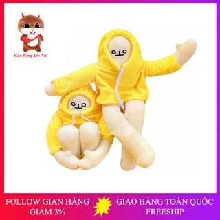 Gấu bông người chuối  FREESHIP  người chuối nhồi bông trầm cảm, Banana Man cô đơn nhồi bông tạo nhiều kiểu dáng