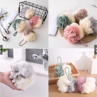 Bông tắm tròn cao cấp 2 màu pastel xinh xắn, lưới mềm tạo bọt, tẩy da chết