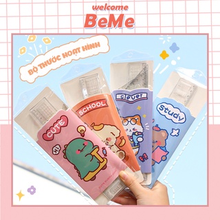 Bộ thước kẻ học sinh gồm 4 món tiện dụng