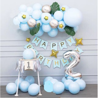 set bong bóng trang trí sinh nhật có Lá Cọ siêu hot Happy birthday phụ kiện trang trí sinh nhật