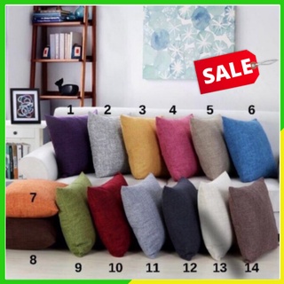 Vỏ gối tựa lưng vuông sofa decor trang trí vải trơn 1 màu mã GG