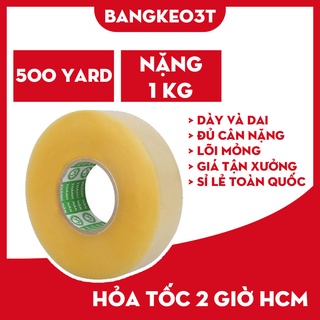 Cuộn Băng Keo Trong, BK Đục 1Kg Lõi Mỏng, Băng Dính 1Kg