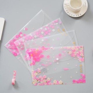 kẹp tài liệu hoa anh đào clear bag KTL10