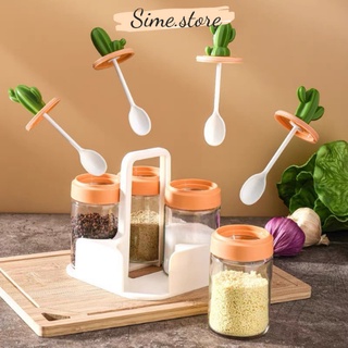 Set 4 Hũ Gia Vị Thủy Tinh Nắp Sương Rồng Có Gioăng Cao Su Chống  Ẩm