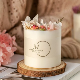 [TẶNG ĐẾ GỖ] Nến Thơm Handmade Trang Trí Hoa Khô CITTA Cao Cấp Làm Từ Đậu Nành Tự Nhiên, Không Khói, Khử Mùi