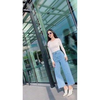 Quần jeans nữ ống rộng tôn dáng cực đẹp