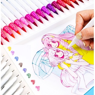 SALE 50% - [LẺ] Bút 2 Đầu Kim + Brush Màu Dual Tip Brush Magic Fly Kháng Nước Tô Màu Bullet Journal S024 Lông Kim