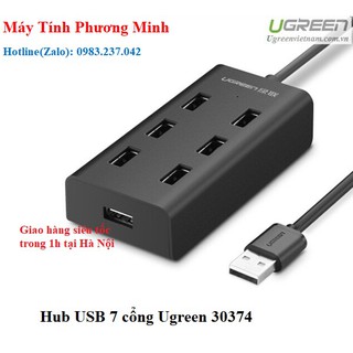 Bộ chia USB 2.0 ra 7 cổng dây dài 1m Ugreen 30374 _ Hàng cáo cấp chính hãng bảo hành 18 tháng