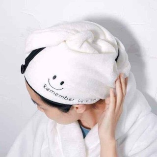 Khăn quấn tóc Ủ Tóc Nhanh Khô SMILE Chất Liệu Mềm Mịn