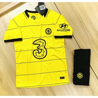 Áo Chelsea Sân Khách 2021/22⚡FREESHIP⚡Bộ Quần Áo Bóng Đá CLB Chelsea Sân Khách Màu Vàng Hàng Gai Thái Cao Cấp Siêu Nhẹ