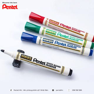 Bút Dạ Bảng Pentel MW85 | Màu Mực Đậm, Nét Viết Êm | Chất Liệu An Toàn (3 Màu Mực)