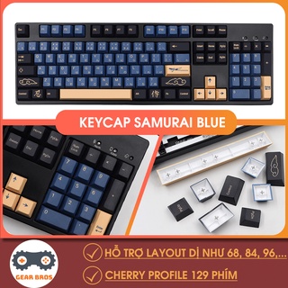 Keycap Cho Bàn Phím Cơ GMK Samurai Blue Thick PBT Cherry Profile 129 Phím