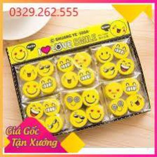 (Sale Khủng)  vỉ 4 viên tẩy gôm hình mặt cười , Bộ 4 tẩy bút chì hình mặt cười ,  gôm tẩy chì hình mặt cười