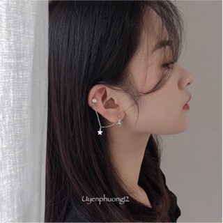 Khuyên tai bông tai vành dây nhiều kiểu chỉ cần bấm 1 lỗ phía dưới như bình thường