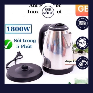 Ấm siêu tốc Inox Electric Kettle 1L8 BH 6T Bình Đun Nước Siêu Tốc Giá Rẻ ( ĐỔI TRẢ TRONG 30 NGÀY ) (LA6382)