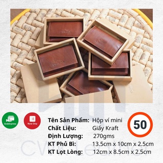 50 Hộp giấy kraft ví mini namecard vi đựng thẻ tự gấp - hộp quà tặng handmade