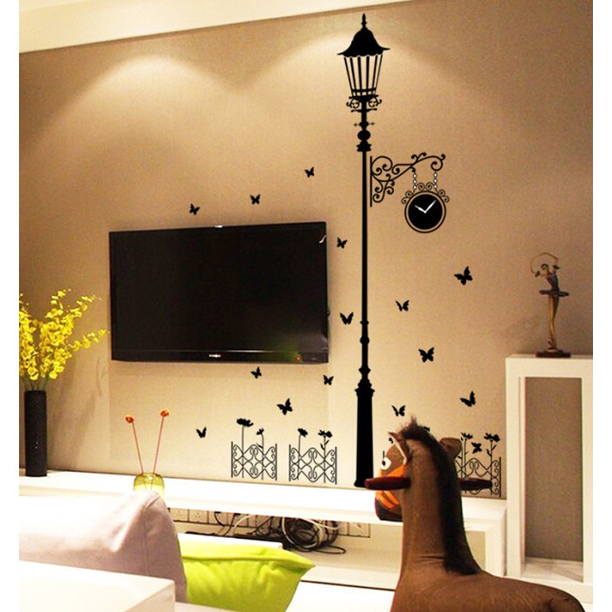 Decal dán tường cột đèn đêm