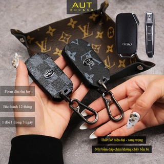 Bao da bảo vệ chìa khoá xe KIA Cerato K3 3 nút bấm LV handmade KC3 CD