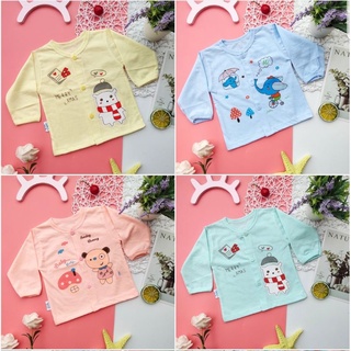 Áo dài tay cotton in ngộ nghĩnh cho bé 3-10kg- chất đẹp/nhiều mẫu