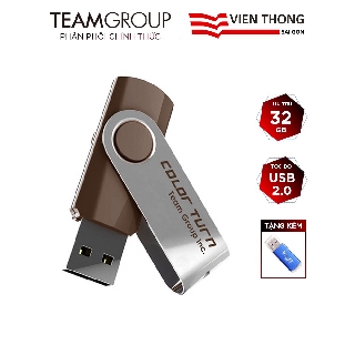 USB 2.0 Team Group E902 32GB INC (Nâu) tặng đầu đọc thẻ - Hãng phân phối chính thức