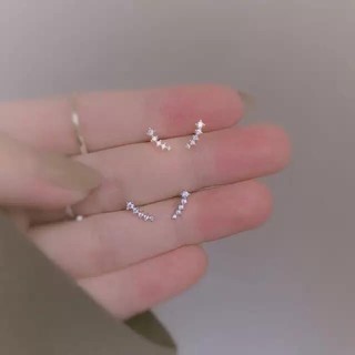 Bông tai bạc bibi silver siêu xinh / Khuyên tai bạc gắn đá nhỏ