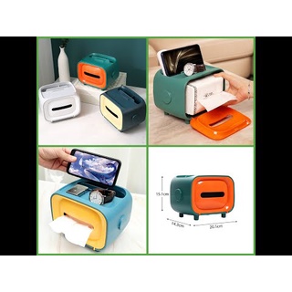 Combo 5 HỘP ĐỰNG KHĂN GIẤY ĐỂ BÀN HÌNH TIVI 2IN1 KIÊM ĐỂ ĐIỆN THOẠI