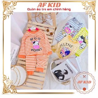 Bộ Thu Đông Dài Tay Cho Bé  Bộ Minky Mom Dài Tay Cho Bé Trai Bé Gái Với Họa Tiết Sọc Đáng Yêu
