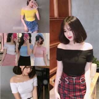 Áo thun gân bệt vai (ảnh thật+video)