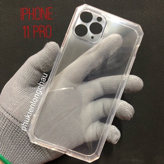 Ốp Lưng iPhone 11 Pro Dẻo Trong Viền Vuông Bảo Vệ Camera