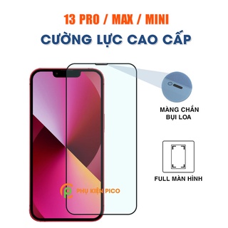 Kính cường lực Iphone 13 full màn hình viền đen siêu mỏng có màng bảo vệ loa cho Iphone 13