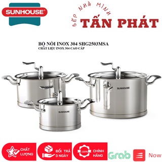 BỘ NỒI INOX 304 5 ĐÁY SUNHOUSE