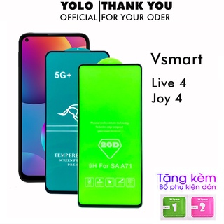 Kinhs Cường Lực Vsmart Live 4 Joy 4 Full Màn OG Xanh Cao Cấp cảm ứng mượt mà tặng kèm khăn lau màn hình [OG]