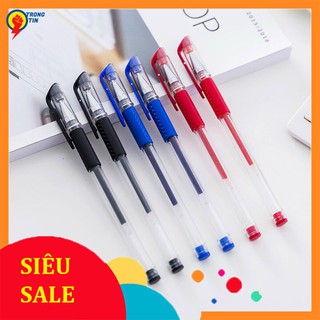 [1K-RẺ VÔ ĐỊCH❤️]Bút bi bút nước màu xanh đen đỏ 0.5mm mực đều sắc nét cao cấp