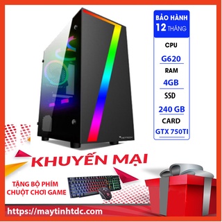 MAX PC GAMING X7 CPU  G620 Ram 4GB SSD 240GB GTX 750TI Chơi PUBG,LOL,CF,Fifa4,Đế chế Tặng Bộ Phím Chuột Game