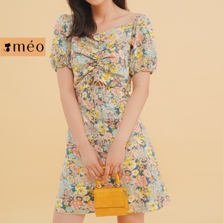 Váy liền nữ Méo shop dáng ôm đầm hoa nhí tay bồng Wini