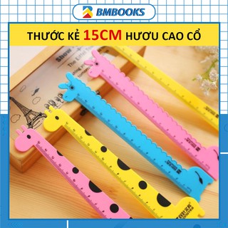 Thước kẻ cute, thước kẻ dễ thương 15cm hình Hươu Cao Cổ cho học sinh BMBooks