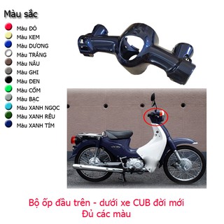 Phu tung xe may - Bộ ốp đầu trên dưới xe Cub 81 đời mới (2 món ốp đầu và gáy)