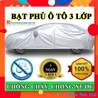 Bạt phủ xe ô tô 𝑭𝑹𝑬𝑬𝑺𝑯𝑰𝑷 Bạt phủ xe hơi 3 lớp cách nhiệt chống nóng cho ô tô các loại xe từ 5 chỗ, 7 chỗ, bán tải