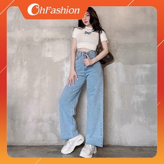 FS50K_Quần Jeans Nữ Ống Rộng Cao Cấp OHS3600