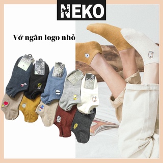 Vớ ngắn cổ hoạt hình ulzzang, tất cổ ngắn họa tiết nhỏ thêu NEKO