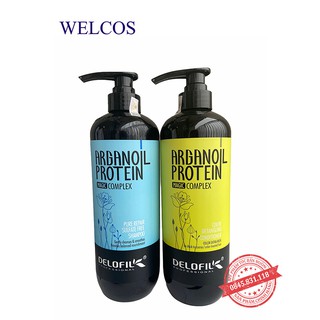 Bộ dầu gội xả Delofil Argan Oil Protein phục hồi tóc suôn mượt CT09