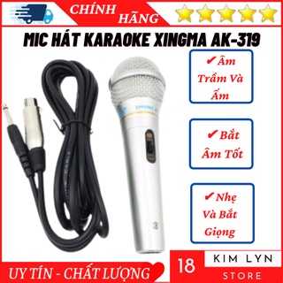 Mic Hát Karaoke Có Dây Xingma AF-319 Micro Karaoke Có Dây Chống Hú Hút Âm Cao Hàng Chính Hãng - Bảo Hành 12 Tháng
