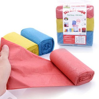 Combo 3 Cuộn Túi Rác Màu Tiết Kiệm Tự Phân Hủy Ecook - loại trung