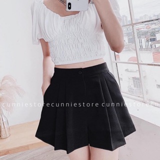 ✅Quần shorts 2 ly xoè xinh xắn MiuMiu Fashion _ Quần short ống rộng xòe Đen , Nâu , Tím