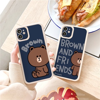 Ốp lưng iphone Gấu Brown cạnh vuông  cho iphone 11 7plus 8plus x xsmax 11pro max 12pro 12promax13promax tr1075