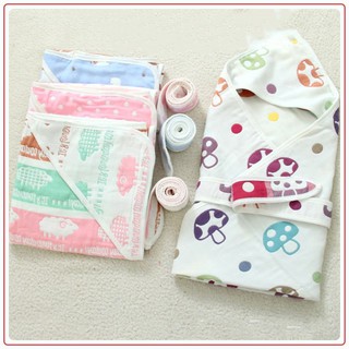 Chăn cotton cao cấp 6 lớp kèm áo choàng cho bé HCHANA-6L