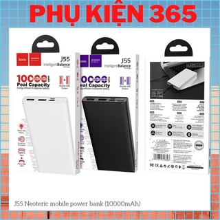 Pin sạc dự phòng Hoco J55 đèn báo pin, 2 cổng ra, tích điện dung lượng 10000mAh - Chính hãng